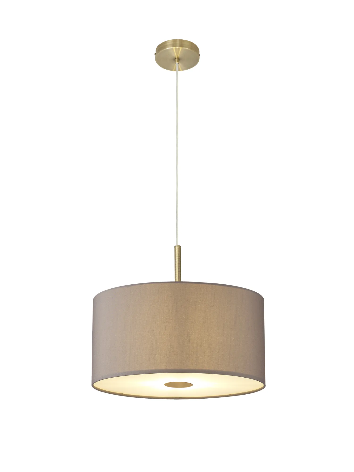 Baymont 40cm 5 Light Pendant Antique Brass, Grey/White, Frosted Diffuser DK0516  Deco Baymont AB GR